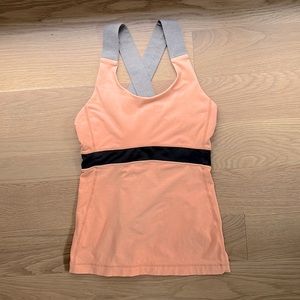 Lululemon Swift Tank, Top size 4, orange & grey